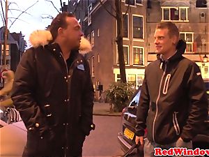 gigantic Amsterdam prostitute cockriding tourist