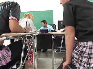 student Shyla receives a banging after class