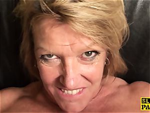 huge-chested mature british subs before cuminmouth